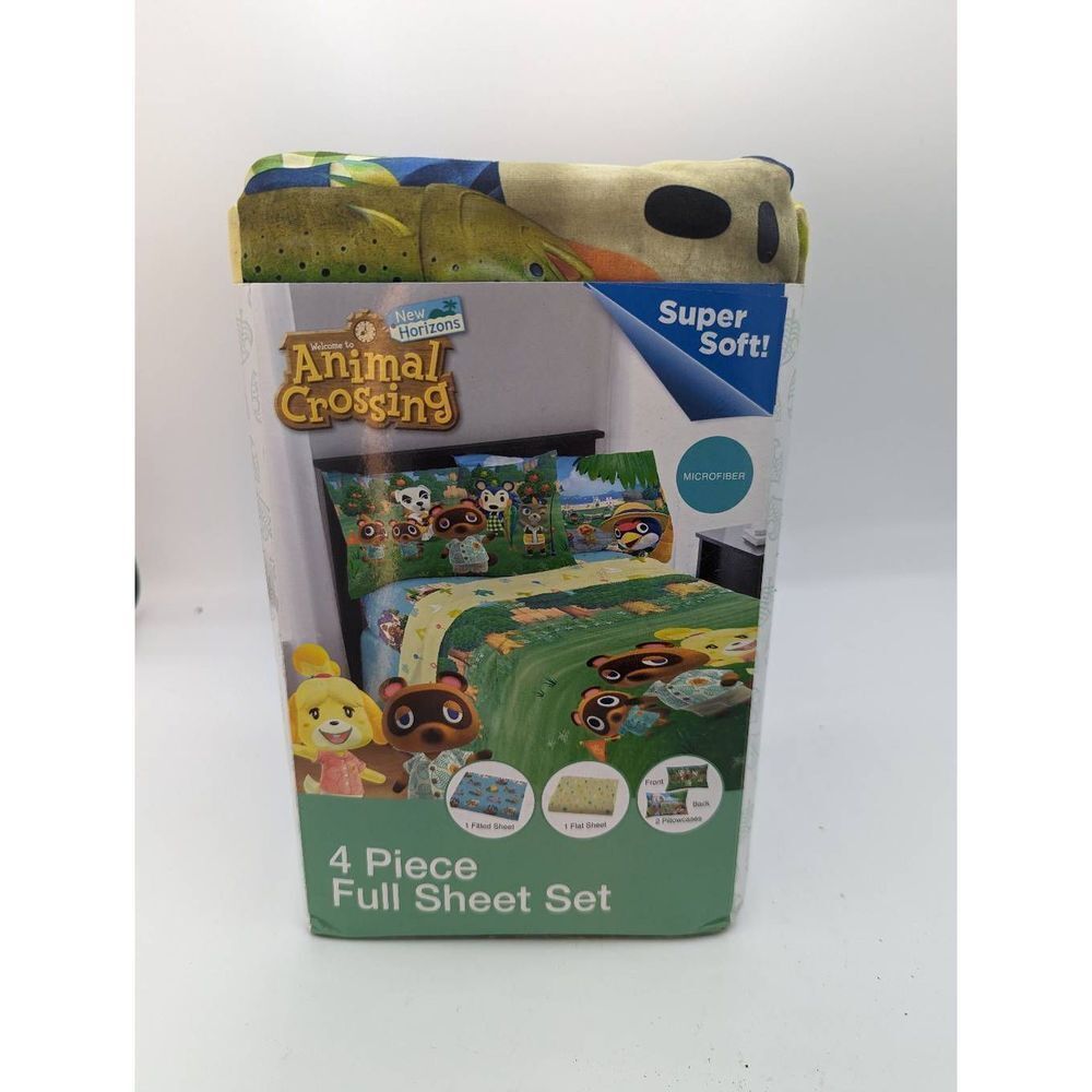 Animal Crossing New Horizons Kids Children Bedding Sheet Set 4 pc Full Size NEW